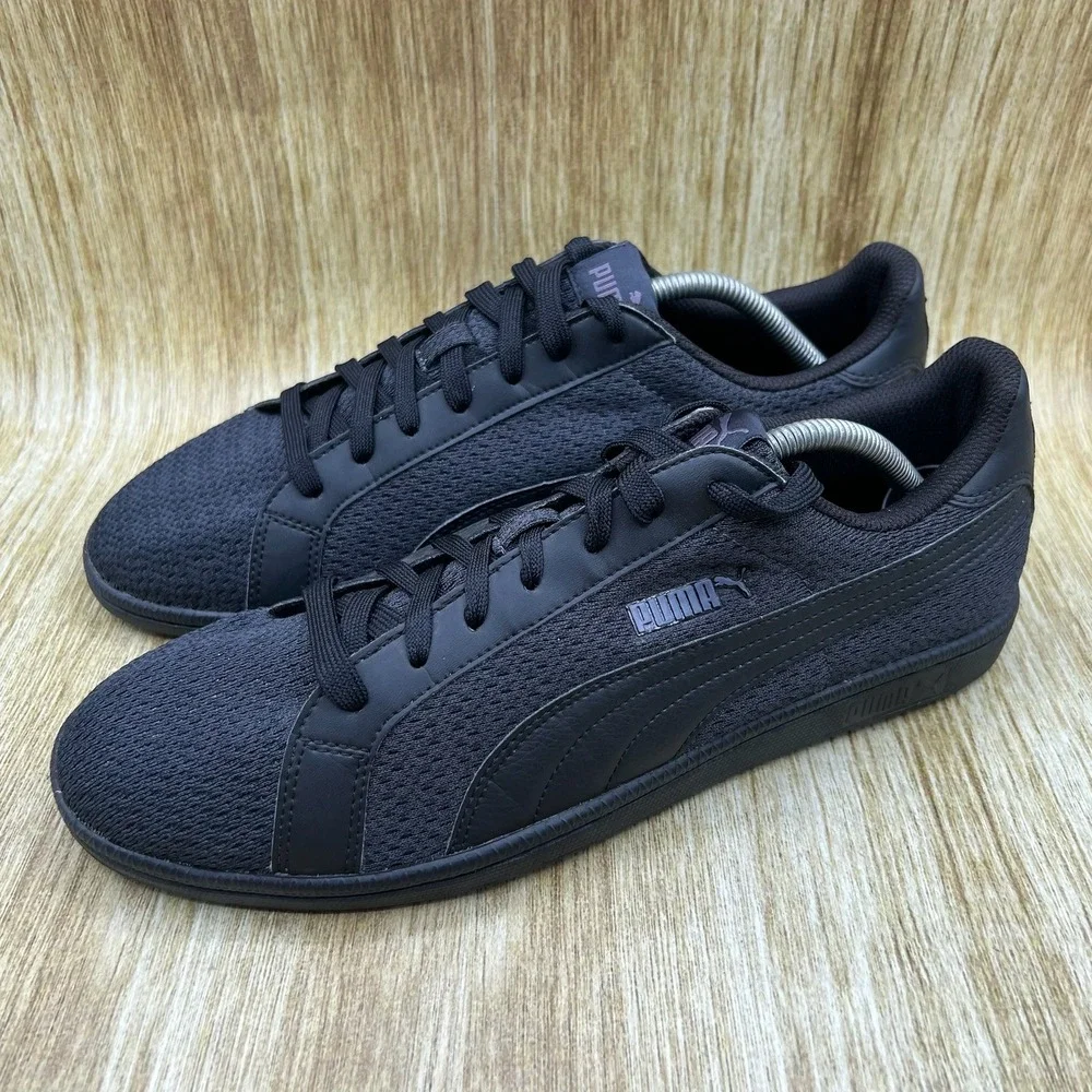 Puma Smash Knit C Men's Size 11 Black Knit Sneakers Low Top Athletic 365458-03